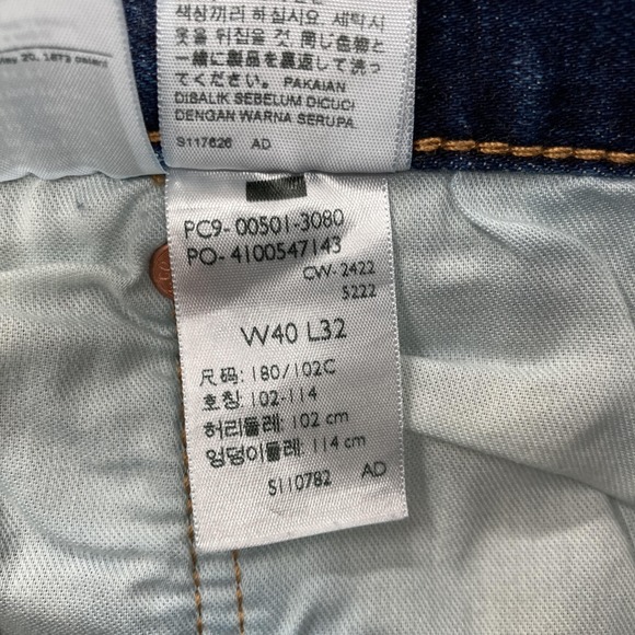 Vintage Levis 501 Jeans Mens 40x32 Blue Denim Button Fly Straight Stretch Y2K - Picture 8 of 16